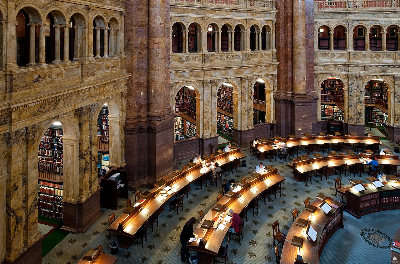 Library of Congress Main Reading Room illustrating epstein files advanced search and exact phrase workflows